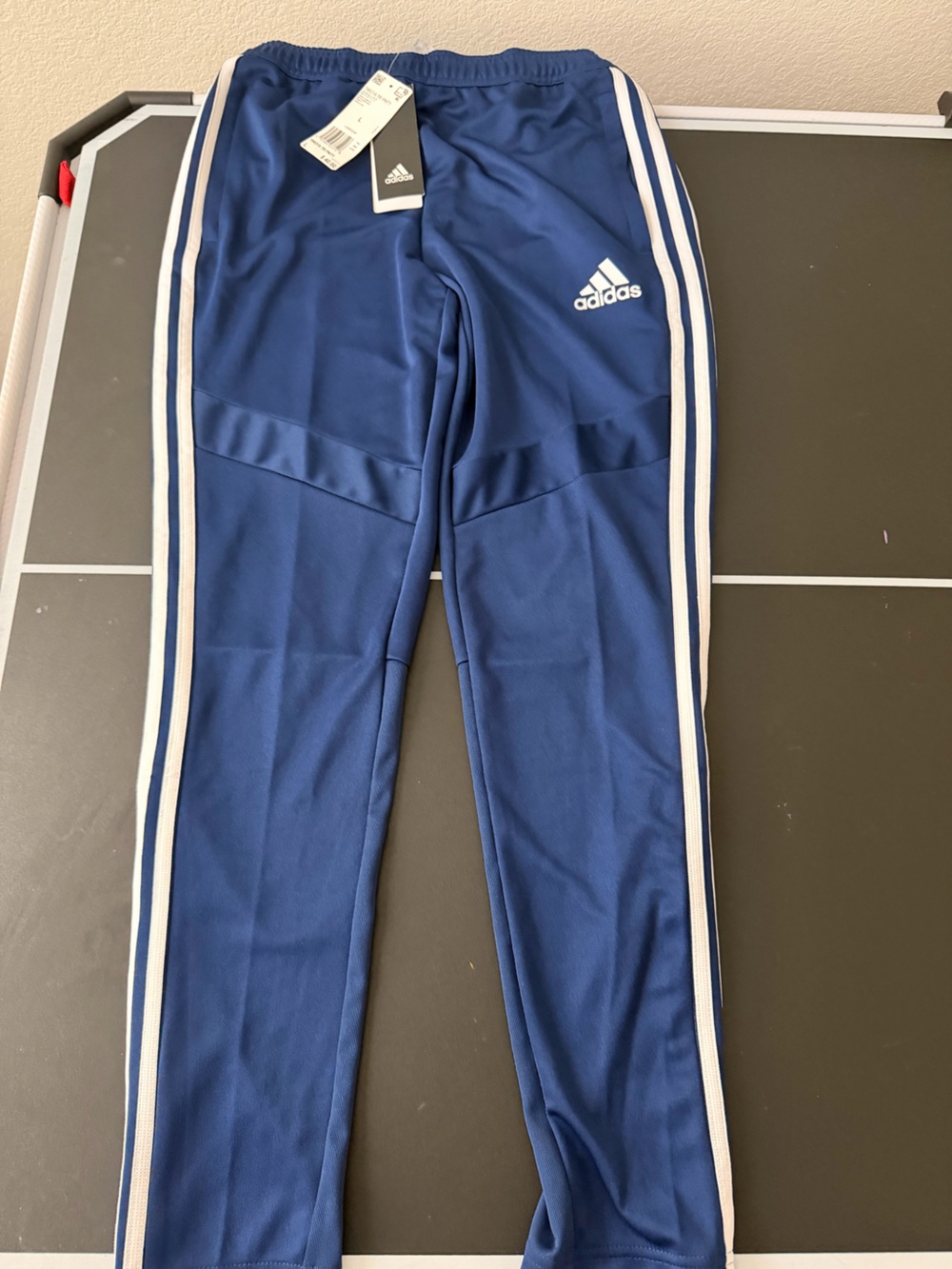 adidas Kids Blue Joggers with White Side Stripes